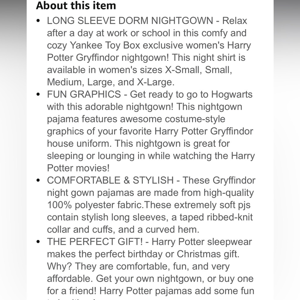 Warner Bros. Harry Potter Dress sz Small Gryffindor Crest Costume Long sleeve - Picture 2 of 5